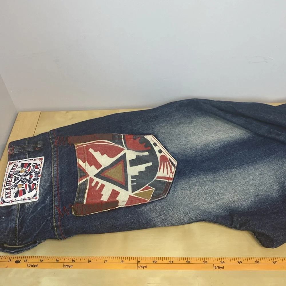 Baggy Akademiks Shorts • Native Warrior denim jorts 90s - 2000s jnco style - Picture 13 of 14
